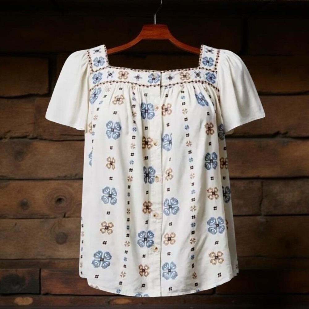 TORRID Beach Linen Eyelet‎ Trim Shirt NWT Size 3X